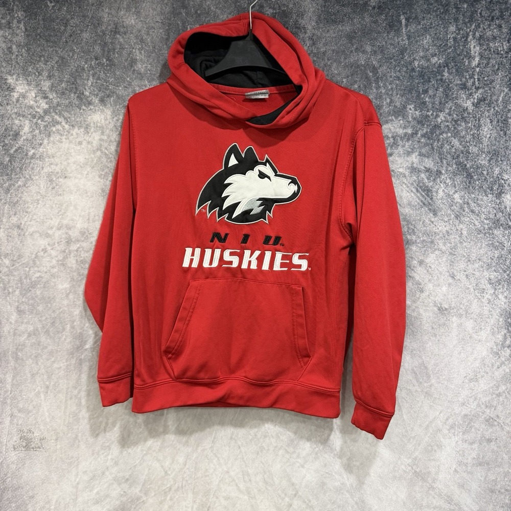 NIU Huskies Youth M 12-14 Hoodie Red Northern Illinois University Pullover
